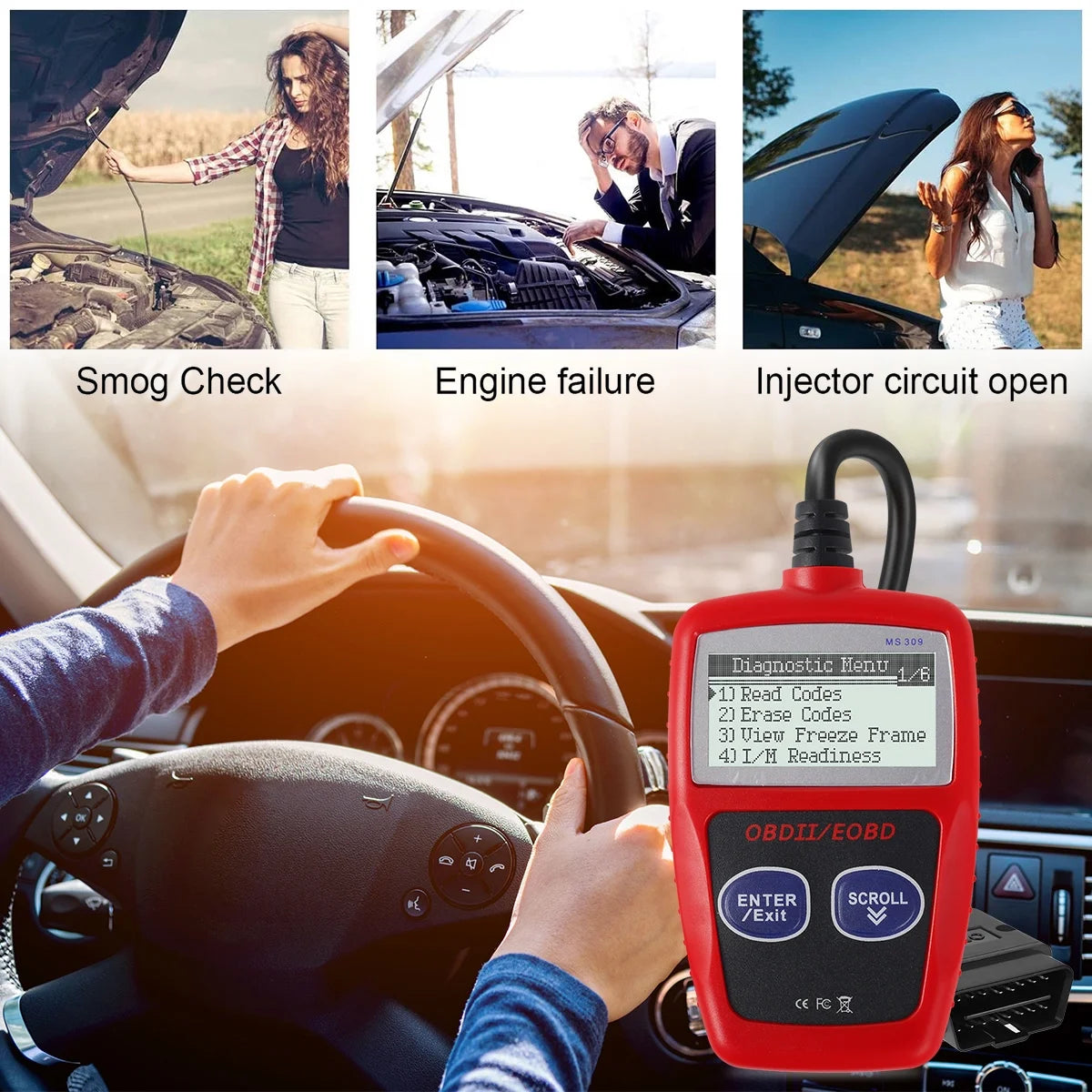 OBD2 Scanner Code Reader Tool OBD Car Diagnostic Scan Tool - Auto Car Engine Fault Code Reader for All OBDII Protocol Cars since 1996