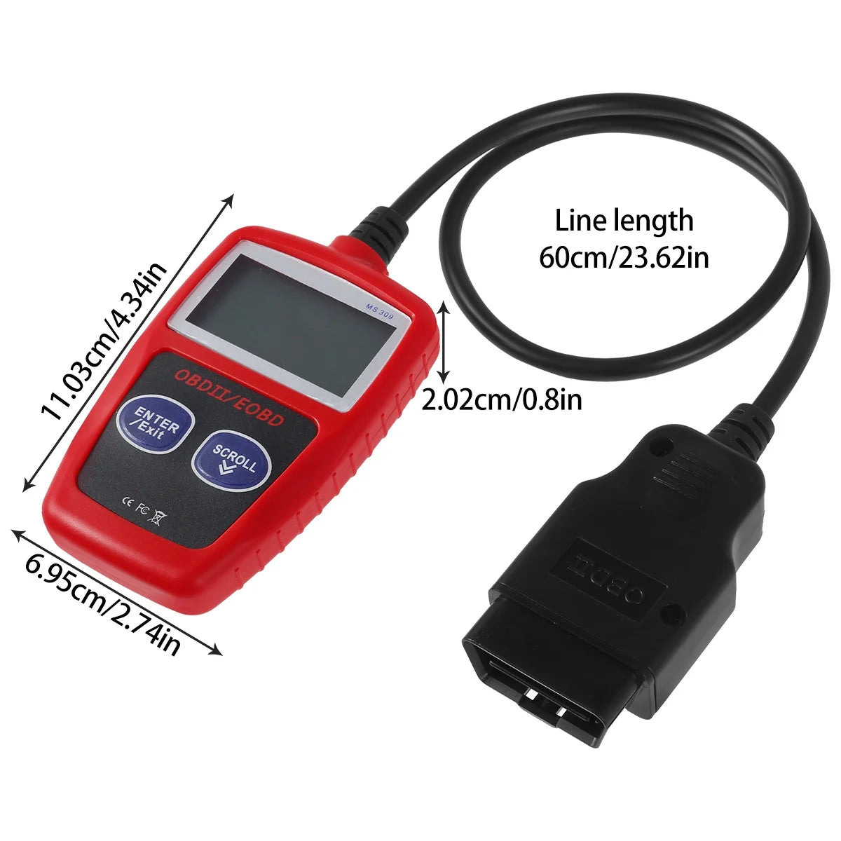 OBD2 Scanner Code Reader Tool OBD Car Diagnostic Scan Tool - Auto Car Engine Fault Code Reader for All OBDII Protocol Cars since 1996