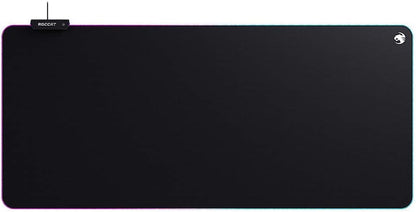 Sense AIMO XXL Ultra-Wide PC Gaming Mousepad, RGB Illumination, High Precision, Non Slip Back, Extended Keyboard Desktop Mouse Pad with Stitched Edges, Smooth, Black