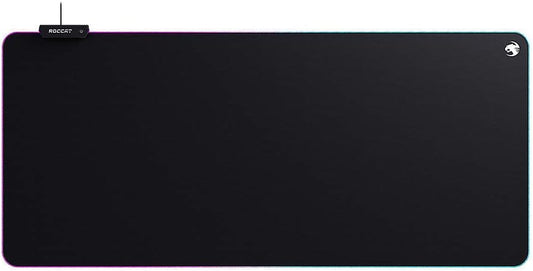 Sense AIMO XXL Ultra-Wide PC Gaming Mousepad, RGB Illumination, High Precision, Non Slip Back, Extended Keyboard Desktop Mouse Pad with Stitched Edges, Smooth, Black