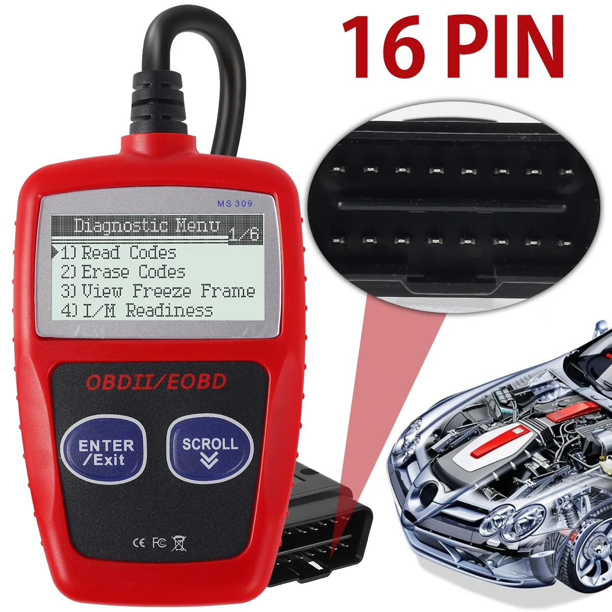 OBD2 Scanner Code Reader Tool OBD Car Diagnostic Scan Tool - Auto Car Engine Fault Code Reader for All OBDII Protocol Cars since 1996