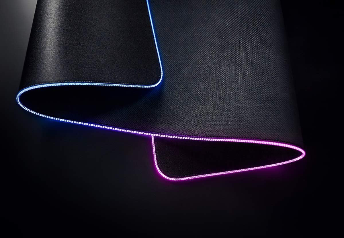 Sense AIMO XXL Ultra-Wide PC Gaming Mousepad, RGB Illumination, High Precision, Non Slip Back, Extended Keyboard Desktop Mouse Pad with Stitched Edges, Smooth, Black